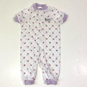 Vintage 80’s JogTogs Lavender Heart Sleeper Newborn 3 Months